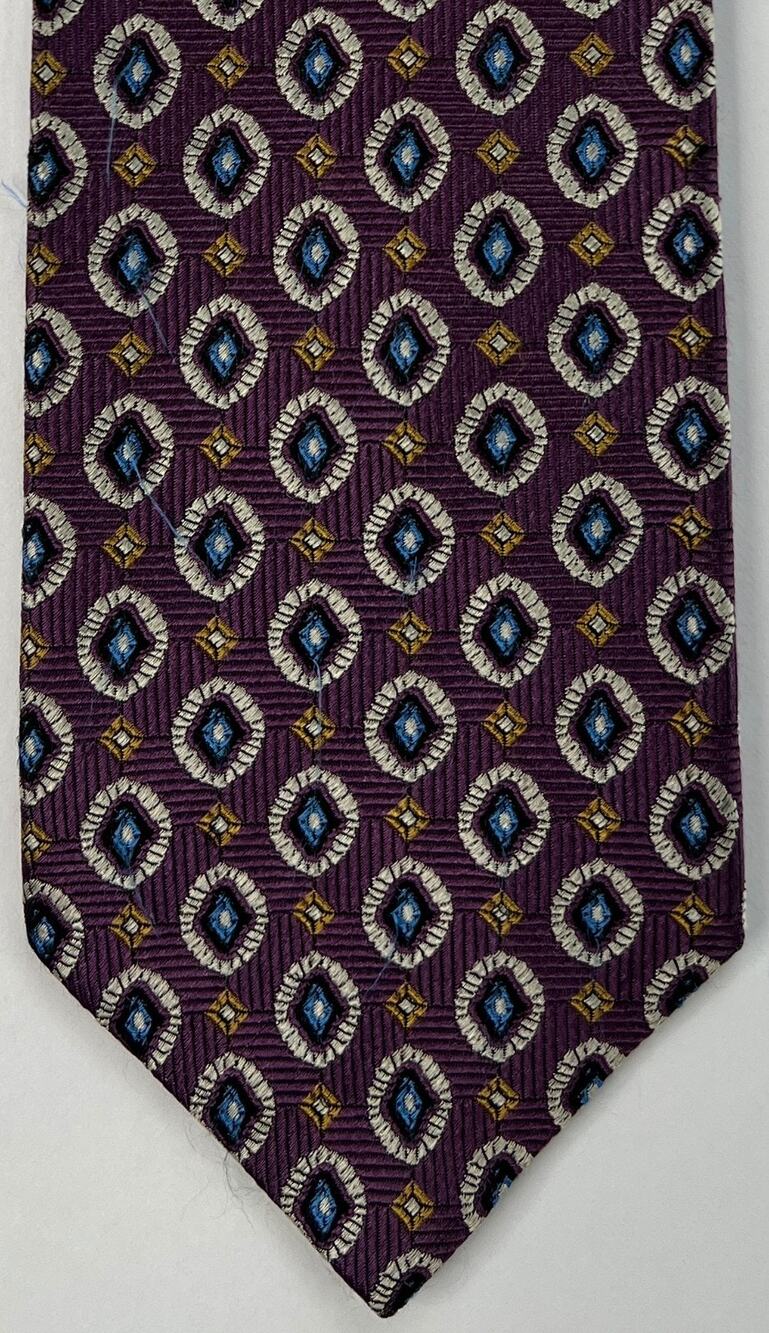 Jos. A. Bank Purple Blue Medallion Geometric Silk Tie Mens Classic Woven